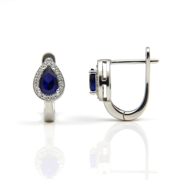 Kolczyki z naturalnymi szafirami w kształcie łezki