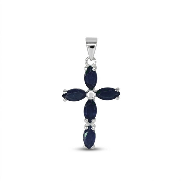 Krzyżyk srebrny z kamieniami szlachetnymi