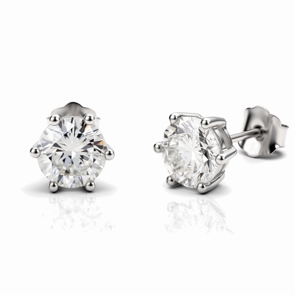 Srebrne kolczyki z okrągłą cyrkonią 5mm