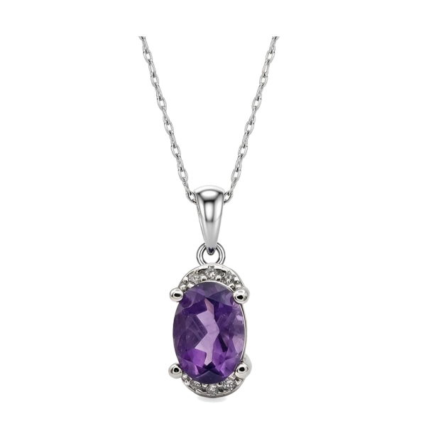 Naszyjnik srebrny z naturalnym ametystem – Amethyst Elegance
