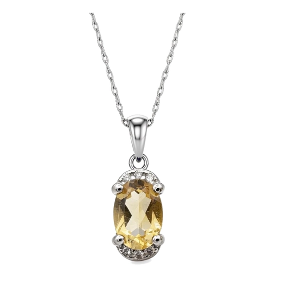 Naszyjnik srebrny z naturalnym cytrynem – Citrine Elegance