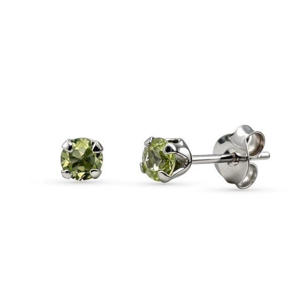 Kolczyki srebrne z naturalnym perydotem – Mini Gems Green