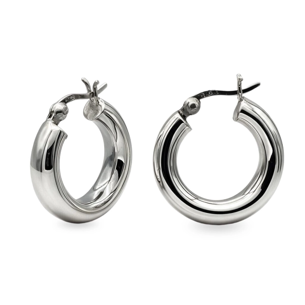 Kolczyki srebrne koła rodowane – Silver Élégance