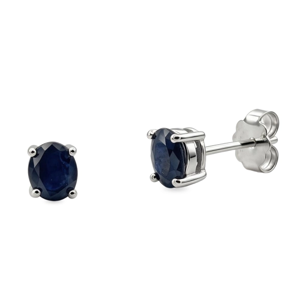 Kolczyki srebrne z naturalnymi szafirami cejlońskimi – Sapphire Classic