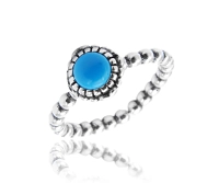 Regulowany oksydowany srebrny pierścionek  z turkusem