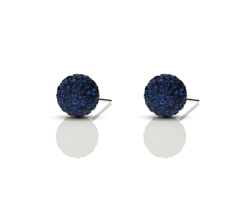 Srebrne kolczyki kulki denim