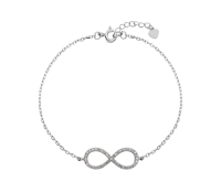 Srebrna bransoletka z nieskończonością i cyrkoniami