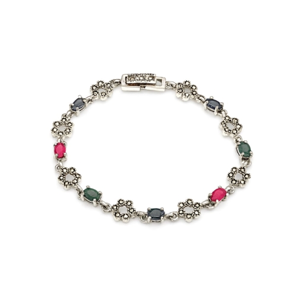 Bransoletka z kamieniami naturalnymi i markazytami 